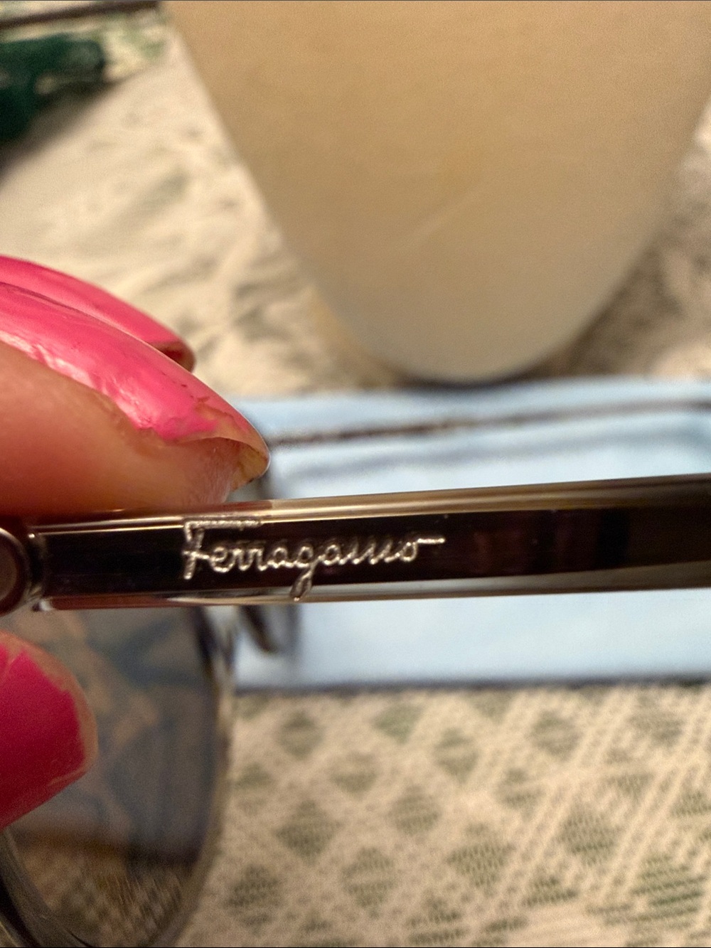 Salvatore Ferragamo SF911S Round Sunglasses Brown Striped Gray Italy - Picture 3 of 7